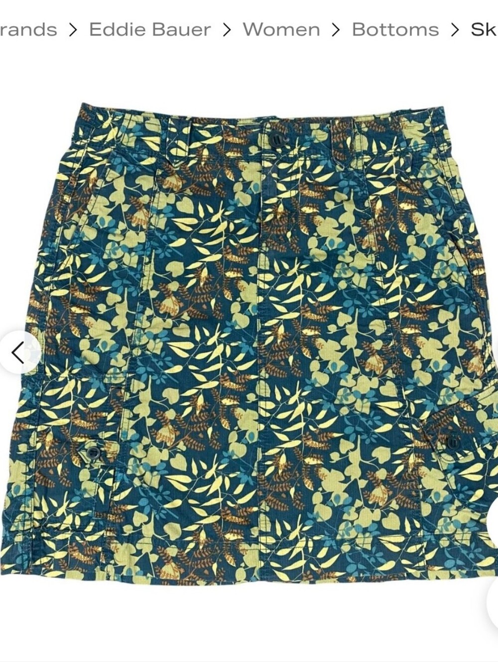 Floral Mini Skirt in Teal and Lime